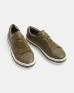 SASS LEATHER SNEAKER - OLIVE