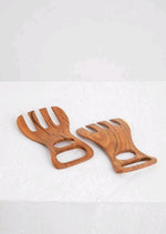 CLAW SALAD SERVERS - NATURAL