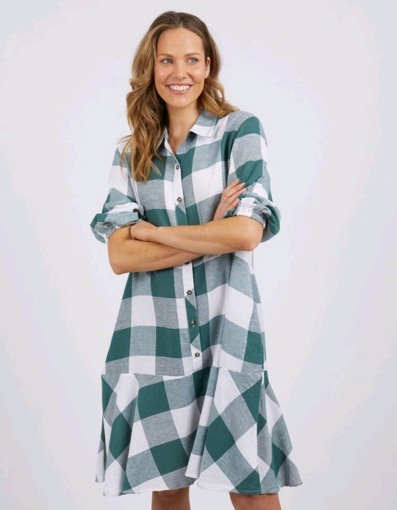 WILLOW CHECK DRESS - GREEN THE DRAWING BOARD WILLOW CHECK DRESS - GREEN THE DRAWING BOARD