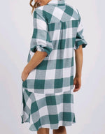 WILLOW CHECK DRESS - GREEN