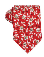 YUKATA RED FLORAL NECKTIE