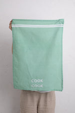 COOK COOK TEA TOWEL - LICHEN/WHITE